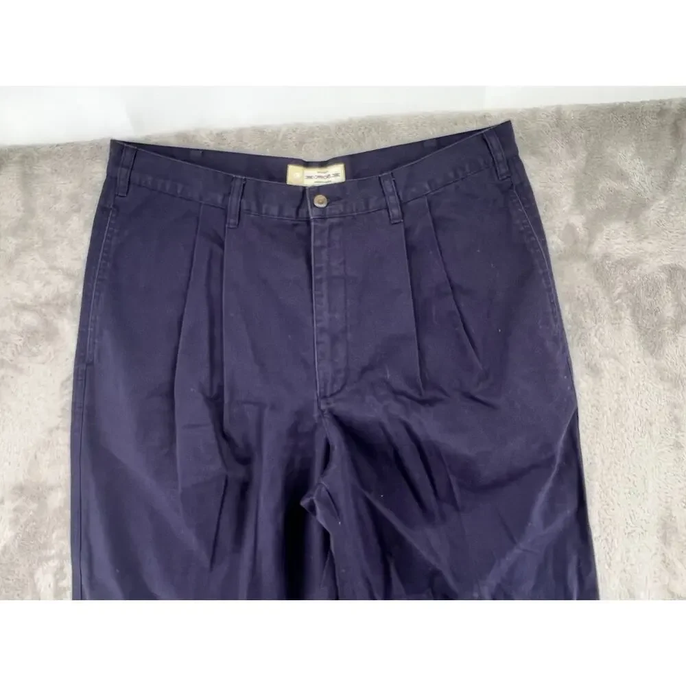 Vintage Cherokee Navy Pleated Chino Pants Men’s 38x30 Cotton Workwear Dadcore